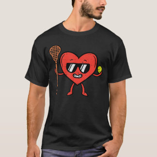 Valentines Day Heart Lacrosse Funny La Sports Men T-Shirt