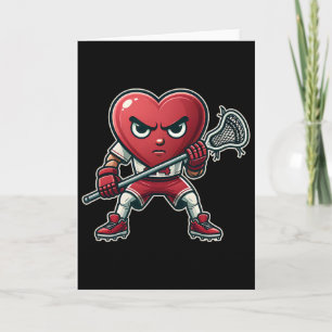 Valentine's Day Heart Lacrosse Team Player  Card