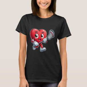Valentine's Day Heart Lacrosse Team Player Sports  T-Shirt