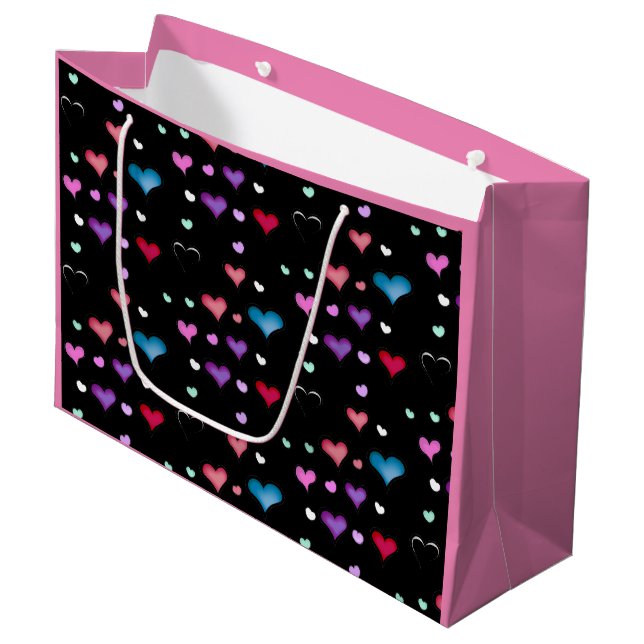 Valentine's Day heart  Large Gift Bag (Front Angled)
