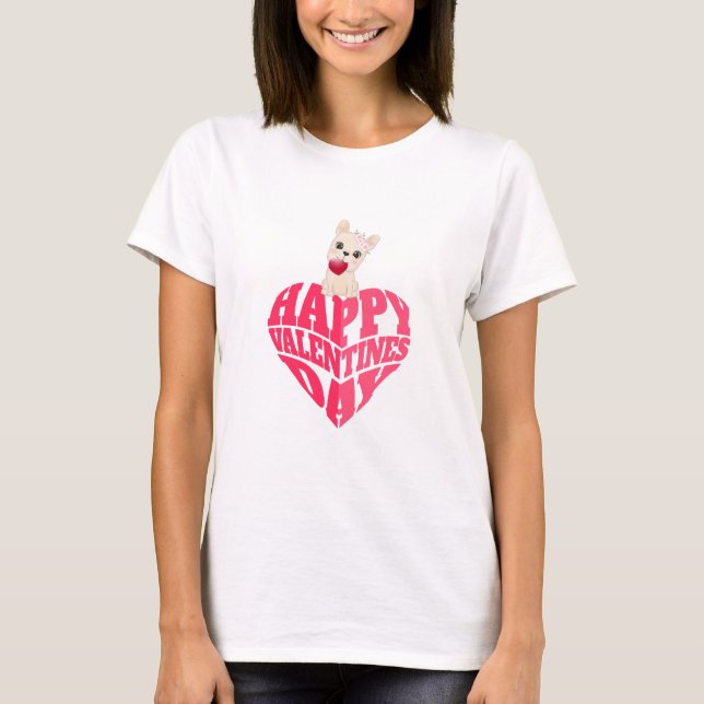 Valentine's day heart lettering T-Shirt (Front)