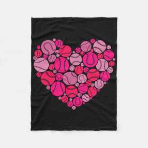 Valentine's Day Heart Love Baseball Men Women Boys Fleece Blanket