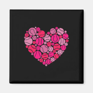 Valentine's Day Heart Love Baseball Men Women Boys Magnet