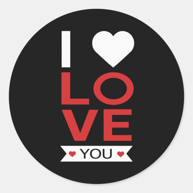 Valentine's Day Heart Love Couples Funny Gift Idea Classic Round Sticker (Front)