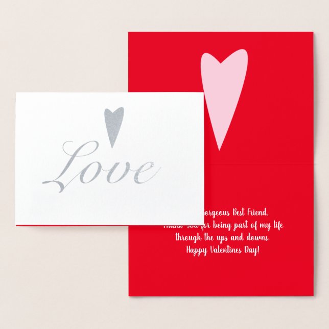 Valentines Day Heart of Love Foil Card (Display)