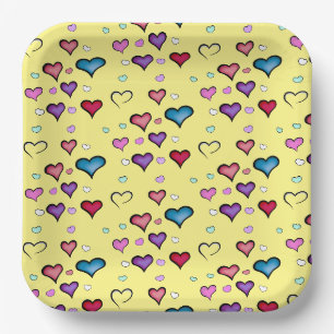 Valentine's Day heart Paper Plate
