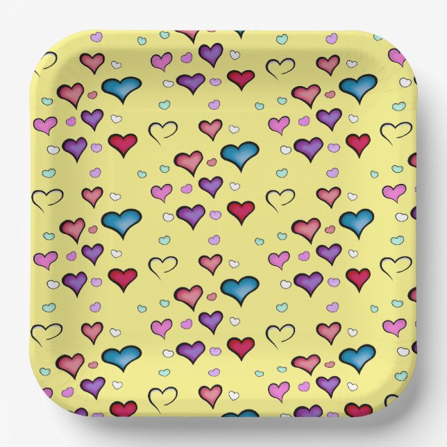 Valentine's Day heart   Paper Plate (Front)