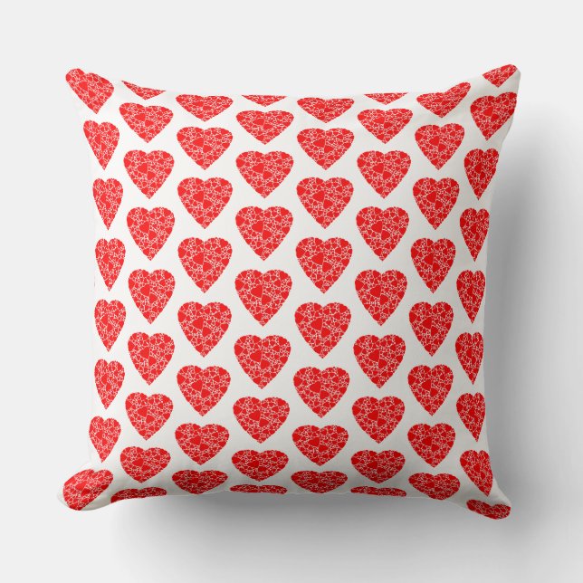 Valentines Day Heart Pattern Cushion Pillow (Front)