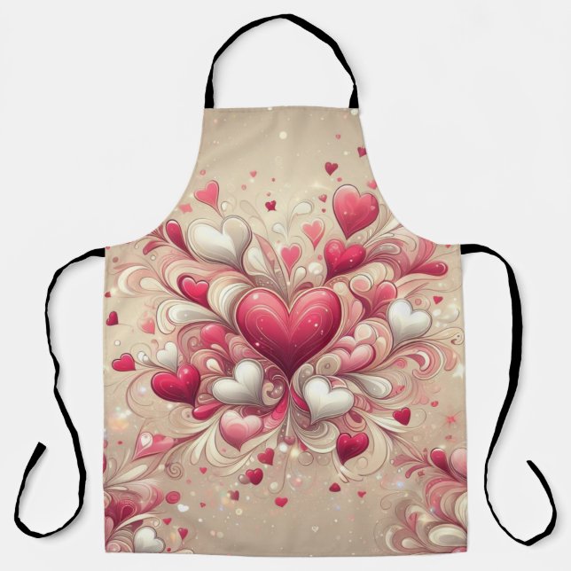 valentine's day heart patterned apron (Front)