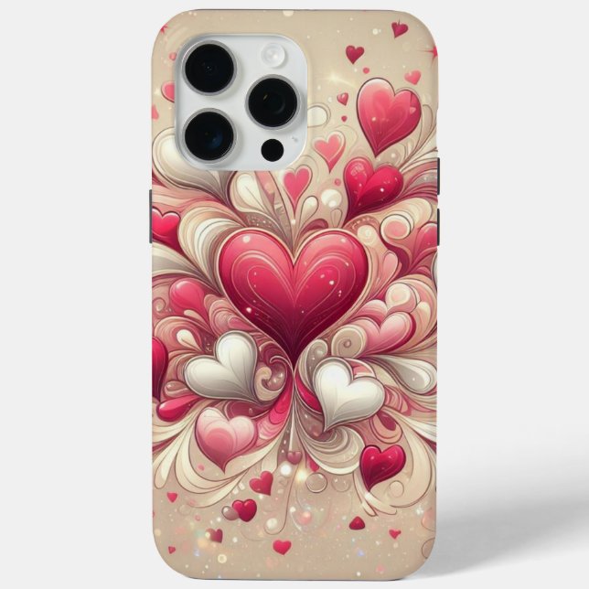 valentine's day heart patterned Case-Mate iPhone case (Back)