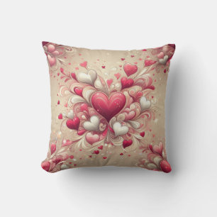 valentine's day heart patterned cushion