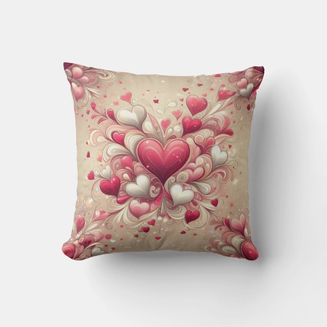 valentine's day heart patterned cushion (Front)