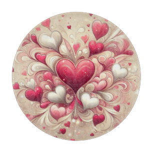 valentine's day heart patterned cutting board