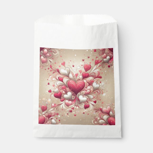 valentine's day heart patterned favour bags (Front)