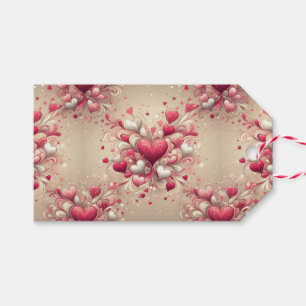 valentine's day heart patterned gift tags