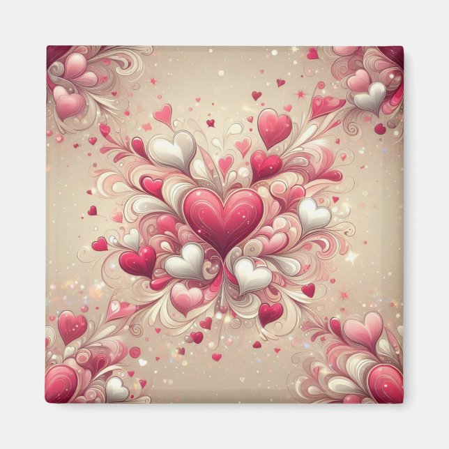 valentine's day heart patterned magnet (Front)
