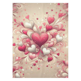 valentine's day heart patterned tablecloth