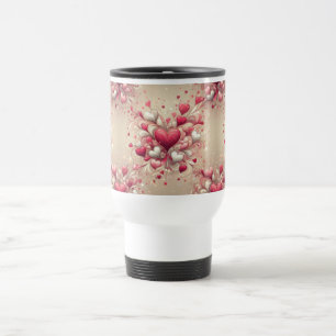 valentine's day heart patterned travel mug