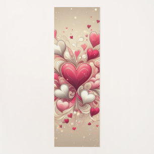 valentine's day heart patterned yoga mat
