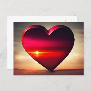 Valentine's Day Heart Pink Background Postcard