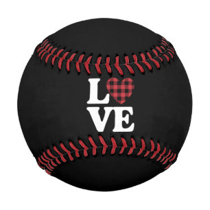 Valentines Day Heart Plaid Love Baseball