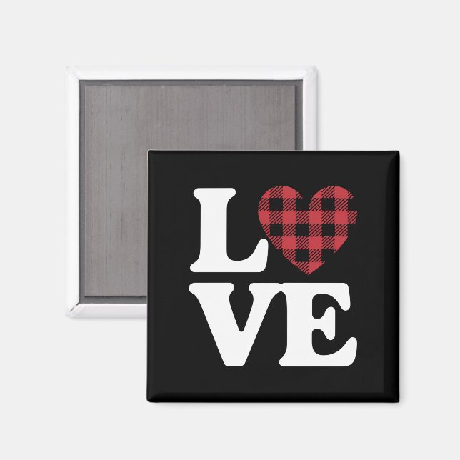 Valentines Day Heart Plaid Love  Magnet (Front/Back)