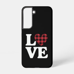 Valentines Day Heart Plaid Love  Samsung Galaxy Case