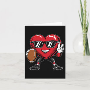 Valentine's Day Heart Playing Football Boys Girls Card