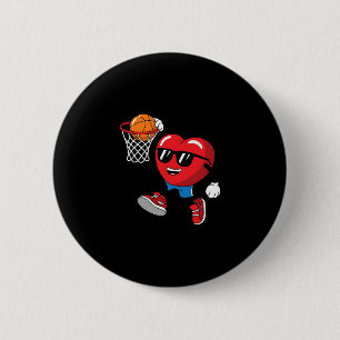 Valentines Day Heart Playing Sketll Men Boys Girls 6 Cm Round Badge