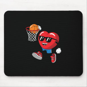Valentines Day Heart Playing Sketll Men Boys Girls Mouse Mat