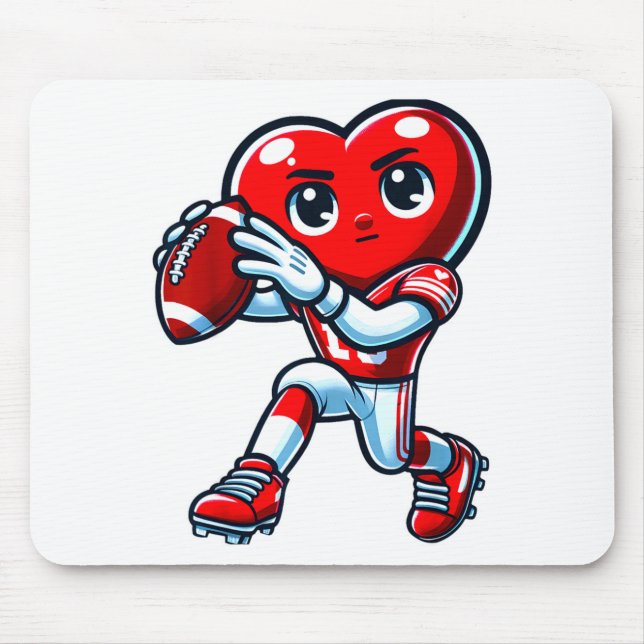 Valentines Day Heart Quarterback Football Srts  Mouse Mat (Front)