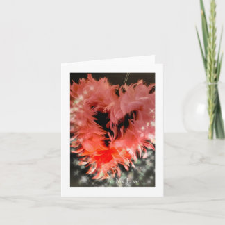 Valentine's Day Heart: Red Feathers on Black #1 Holiday Card