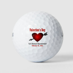 Valentines Day Heart Red Tournament Outing Golf Balls