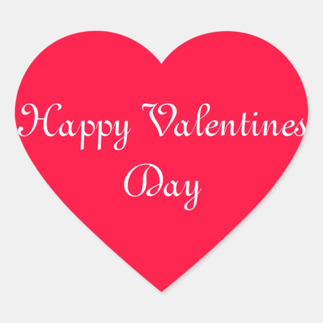 Valentines Day Heart Red White Colourful Romatic Heart Sticker (Front)