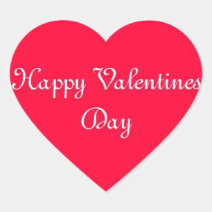 Valentines Day Heart Red White Colourful Romatic Heart Sticker