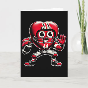 Valentine's Day Heart Retro Footll Quarterck  Card