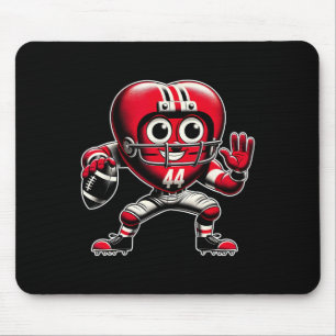 Valentine's Day Heart Retro Footll Quarterck Mouse Mat