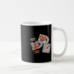 Valentines Day Heart Retro Groovy Cds Music Lovers Coffee Mug