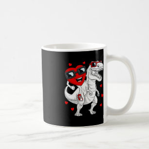 Valentines Day Heart Riding Dinosaur T Rex Fun Boy Coffee Mug