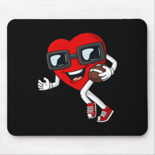 Valentines Day Heart Running With A Football Boys  Mouse Mat