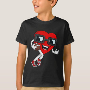 Valentines Day Heart Running With A Football Boys T-Shirt