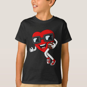Valentines Day Heart Running With A Football Boys T-Shirt