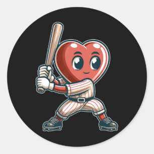Valentine's Day Heart Sell Team Player Tter Hitter Classic Round Sticker