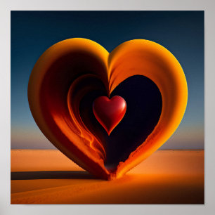 Valentines Day Heart Shining Bright Personalised P Poster