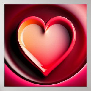 Valentines Day Heart Shining Bright Personalised P Poster
