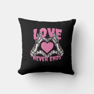 Valentines Day Heart Skeleton Hands Heart Cushion