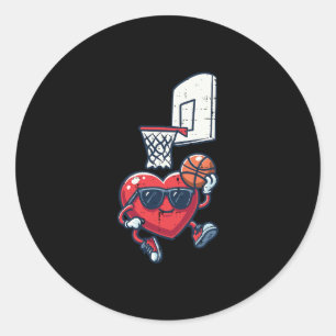 Valentines Day Heart Sketll Cute Toddler Boys Kids Classic Round Sticker
