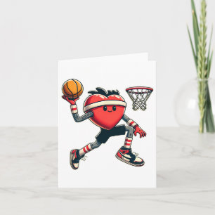 Valentine's Day Heart Sketll Slam Dunk Team Player Card
