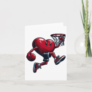 Valentine's Day Heart Slam Dunk Sketll Team Player Card