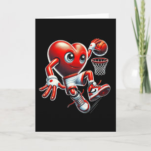 Valentine's Day Heart Slam Dunk Sketll Team Sport Card